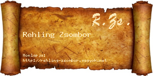 Rehling Zsombor névjegykártya